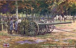 CPA Militaria Canons anglais a longue portee 