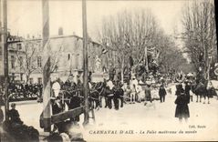Vintage Postcard Carnival of Aix the main madness of the Aix world in Provence