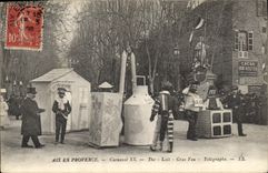 Vintage Postcard Carnival XX Aix in Provence The laitGros fire Telegraph