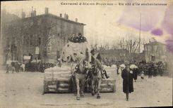 Vintage Postcard Carnival of Aix in Provence a nest of island enchanter