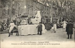 Vintage Postcard Carnival XXII Twins and binoculars and their first point of view on Aix repopulation in Provence