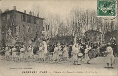 Vintage Postcard Carnival of Aix Choral society of the bonnets singing of so in C Aix in Provence