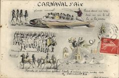 Vintage Postcard Carnival of Aix Aix in Provence Poisson