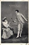 Vintage Postcard Pierrot Pierrots Mr. Franck and Willy the lesson of love