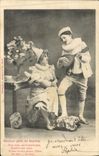 Vintage Postcard Pierrot father Pierrots