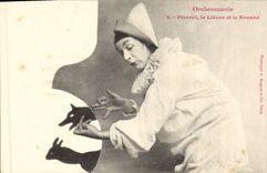 Vintage Postcard Pierrot Ombromanie Pierrots Lieve and the fox
