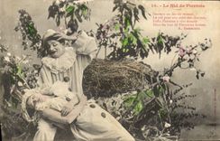 Vintage Postcard Pierrot the nest of Pierrots