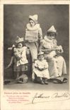 Vintage Postcard Pierrot father of famillePierrots