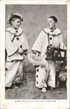 Blind Vintage Postcard Pierrot Pierrots
