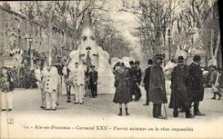 Vintage Postcard Pierrot aviator or the impossible dream Aix in Provence Carnival Pierrots