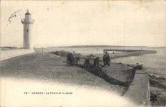 Vintage Postcard Cannes the Headlight and the pier