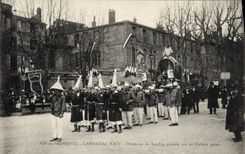 Vintage Postcard Carnaval Aix in Provence Carnaval XXIV Harmonizes of Bacchus lit by the children headlight