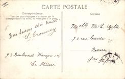 Vintage Postcard Le Havre the pier one day of storm Headlight