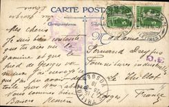 Postal Militaria Lorena Joven marino que soña a los islotes azules infinitos