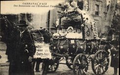Vintage Postcard Carnival of Aix Of innocent on the scaffold Flowered Children Babies