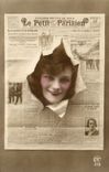 Vintage Postcard Fantasy Newspapers Newspaper Woman the Small Parisian