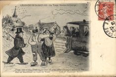 Vintage Postcard Folklore Captions of Saulge Saint To the jalopy Nevers St Saulge Train