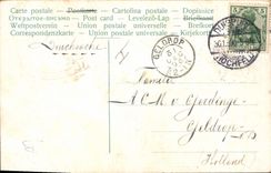 Postal Fantasia Flores Tréboles Hierro tiene caballo Coccinelle