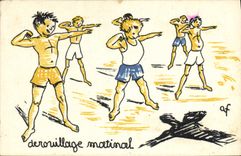 Vintage Postcard Children morning Derusting Colonies