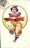 Vintage Postcard Pierrot Pierrots Child