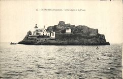 Vintage Postcard Carantec Headlight the island Louet and the headlight