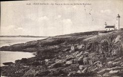 Vintage Postcard Headlight Navalo Port the headlight and entry of the gulf of Morbihan