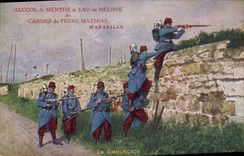 Vintage Postcard Militaria In ambush Brother Mathias Marseilles