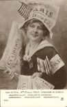 CPA Fantaisie Journaux Journal Salon de Paris Mlle Achille Fould Marchande de journaux