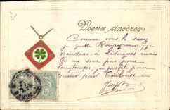 CPA Fantaisie Fleurs Trefle