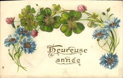 CPA Fantaisie Fleurs Trefles
