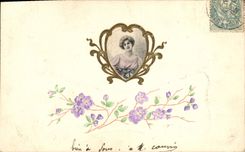 CPA Fantaisie Fleurs Femme