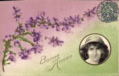 CPA Fantaisie Fleurs Femme