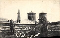 CPA Chateau d'eau Souvenir de Coetquidan Militaria