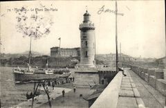 CPA Phare Ste Marie Marseille Bateau