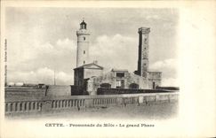 CPA Cette Promenade du Mole Le grand Phare 