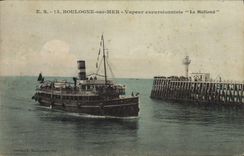 Vintage Postcard Boulogne Headlight on Sea Vapor excursionist Holland