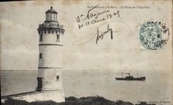 Vintage Postcard Phare Of St Nazaire has St Marc the headlight of the Pivot Boat