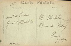 Vintage Postcard Dieppe Headlight the pier one day of storm