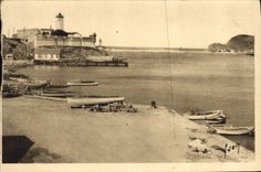 Vintage Postcard Headlight Vendres Port the entry of the port Boats Boats