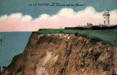 Vintage Postcard Headlight Le Havre the cliff towards the headlights