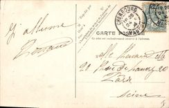 Vintage Postcard Headlight Cherbourg Bateau