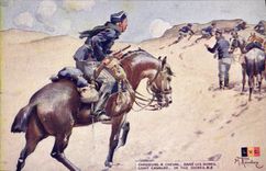 CPA Militaria Chasseurs a cheval Dans les dunes