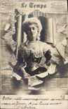 CPA Fantaisie Journaux Journal Le Temps Femme