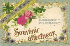 CPA Fantaisie Fleurs Trefles