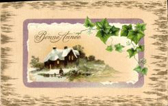 CPA Fantaisie Fleurs Vigne Bonne annee