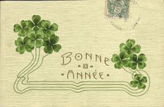 CPA Fantaisie Fleurs Trefles Bonne annee