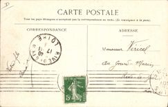 Postal Folclore Vid Vendimias Reims Trabajo del vino de Champaña el trasiego CUMBRE