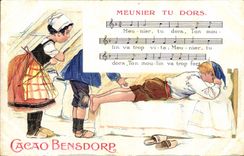 CPA Publicite Cacao Bensdorp Meunier tu dors 