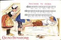 CPA Publicite Cacao Bensdorp Meunier tu dors 