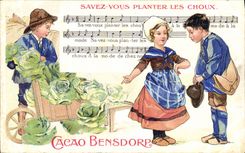 CPA Publicite Cacao Bensdorp Savez vous planter les choux 